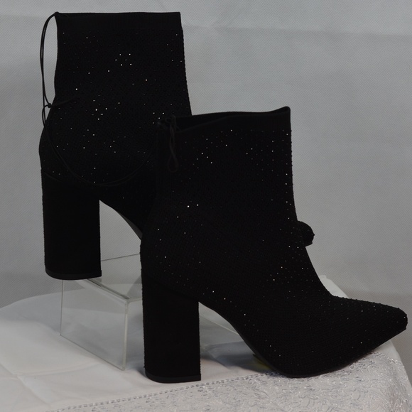 Black Crystal Booties SZ 9 NWT MIA - Picture 2 of 11